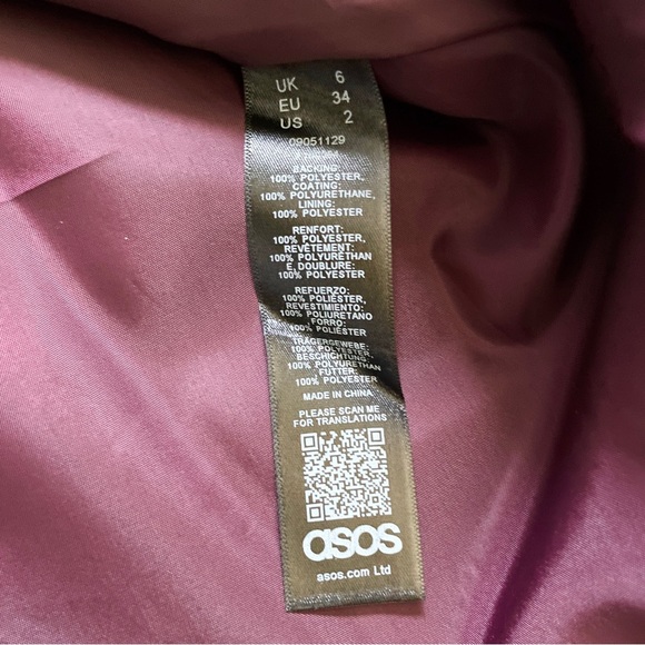 ASOS design premium corseted vinyl bandeau midi dress in oxblood size 2 - Picture 9 of 13